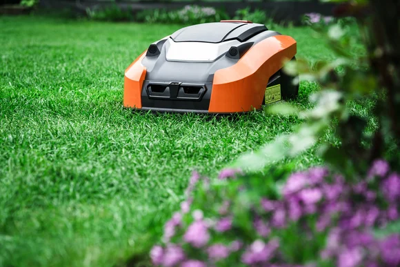 Mähroboter im Garten